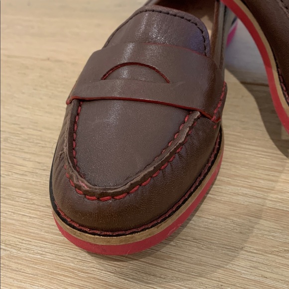Women’s Cole Haan Dark Brown Loafers with Red Trim - Picture 4 of 8
